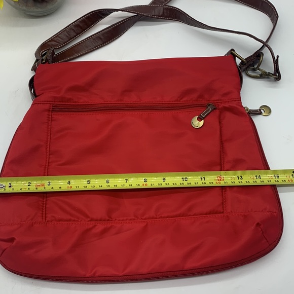 Travelon Red Nylon Crossbody Bag NYB4159 - Picture 13 of 16